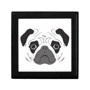 Pug Face Silhouette Gift Box