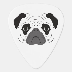 Pug Face Silhouette Guitar Pick
