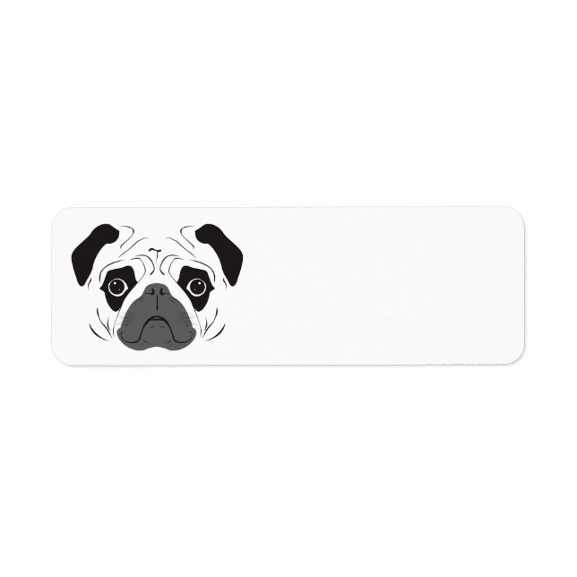 Pug Face Silhouette Label (Front)