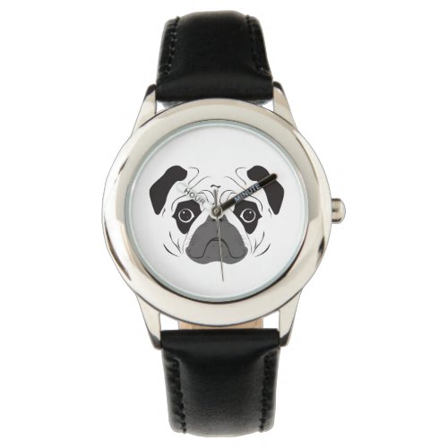 Pug Face Silhouette Watch