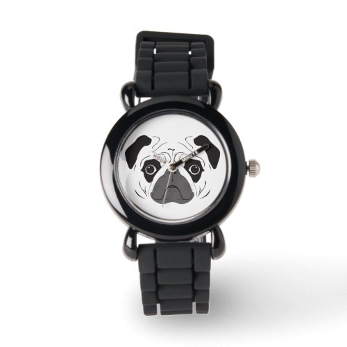 Pug Face Silhouette Watch