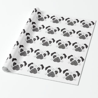 Pug Face Silhouette Wrapping Paper