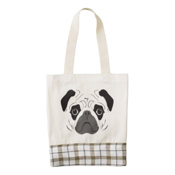 Pug Face Silhouette Zazzle Heart Tote Bag by ZIIZIILAH at Zazzle