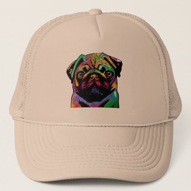 Pug Face Trucker Hat (Front)