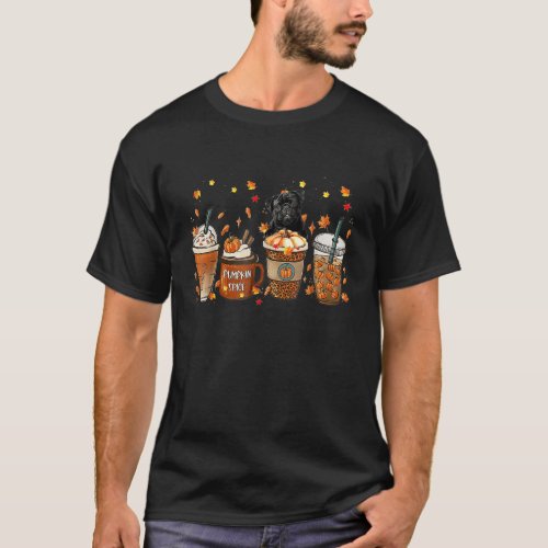 Pug Fall Coffee Pumpkin Spice Latte Iced Autumn T_Shirt