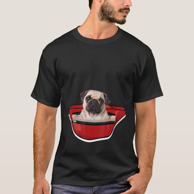 Pug Fanny Pack Bum Bag Dropbag Dog Lover Waist Pac T-Shirt (Front)