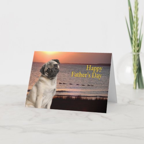 Pug Fathers Day Card
