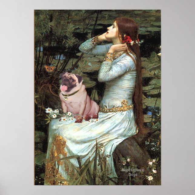 Pug (fawn 2) - Ophelia Seated Poster (Front)