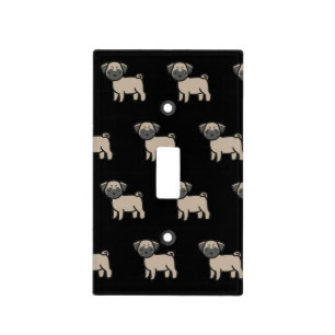 Pug Fawn Cartoon Light Switch Cover
