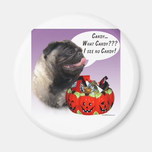 Pug (fawn) Halloween Candy Magnet
