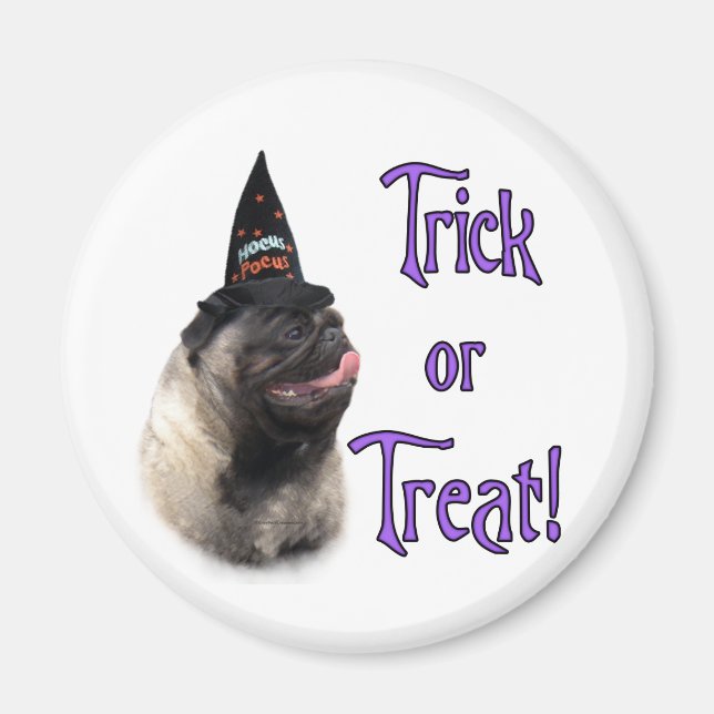 Pug (fawn) Trick Magnet (Front)