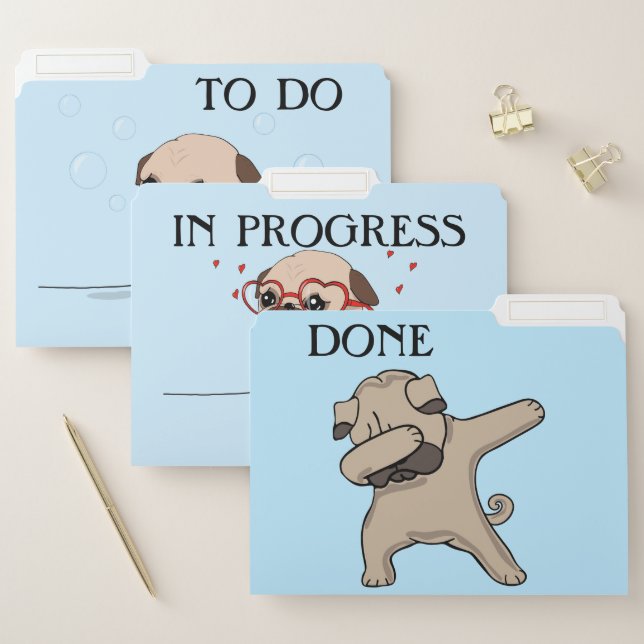 Pug File Folders (Set)