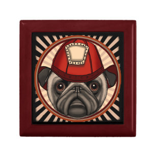 Pug Firefighter Gift Box