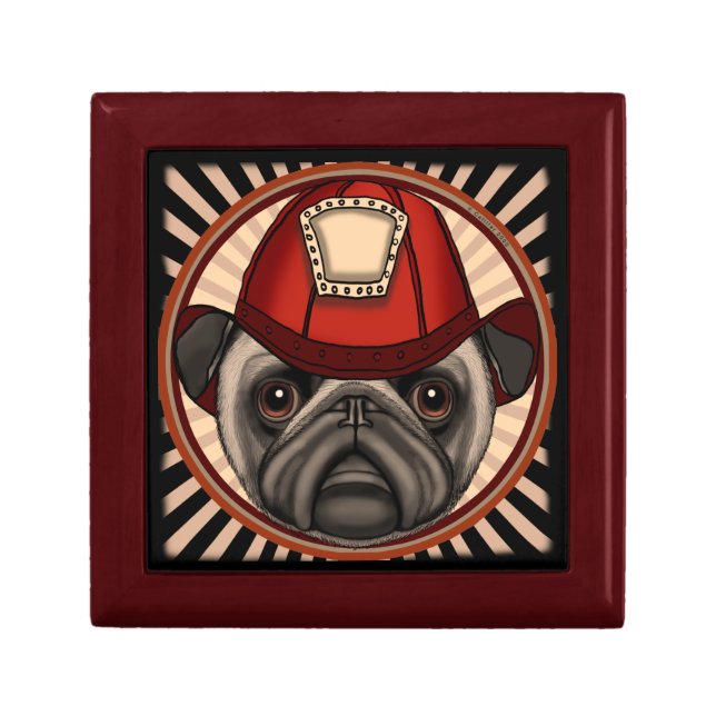 Pug Firefighter Gift Box (Front)