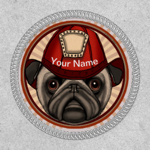 Pug Firefighter  Patch
