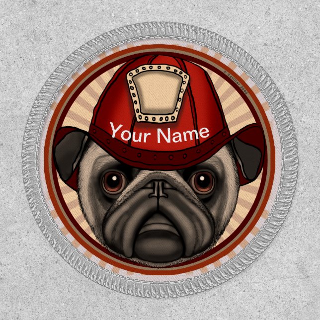 Pug Firefighter  Patch (Front)