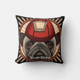 Pug Firefighter pillow