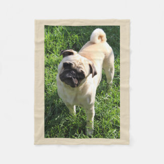 Pug fleece blanket