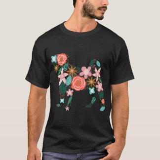 Pug Floral Silhouette T-Shirt