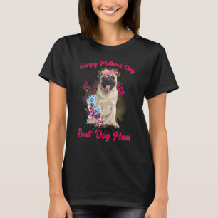 Pug Flower Happy Mother's Day To The Best Dog Mom T-Shirt