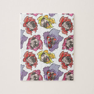 Pug Flowers Jigsaw Puzzle