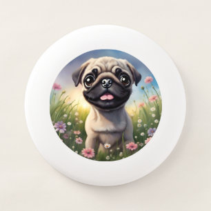Pug Flowers Wham-O Frisbee