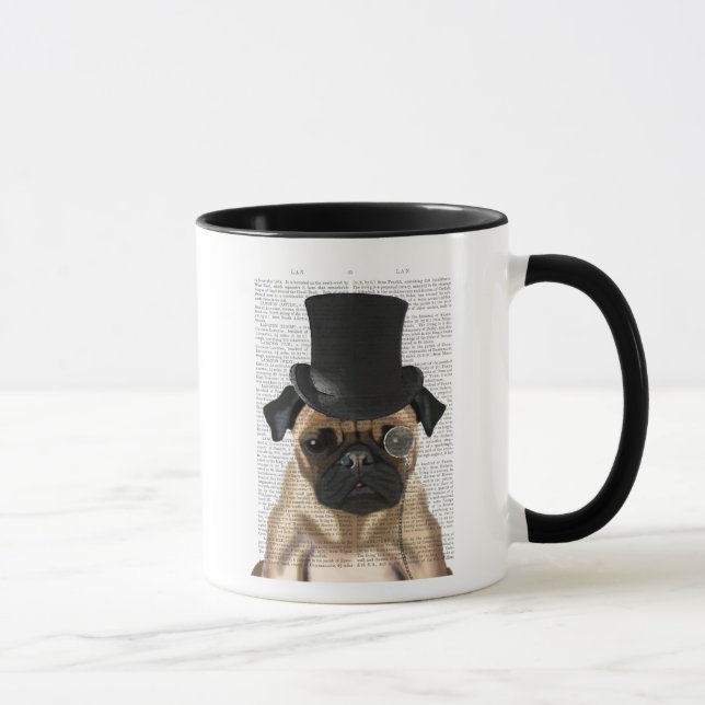 Pug, Formal Hound and Hat Mug (Right)