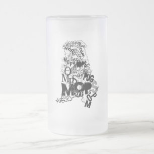 Pug Frosted Glass Beer Mug
