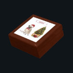 Pug Funny Christmas Dog with Tree Gift Box<br><div class="desc">Give your family and friends something funny to bark about as you wish them happy holidays! A funny pug is dressed in holiday clothes and muddy paw prints can be seen under foot!</div>