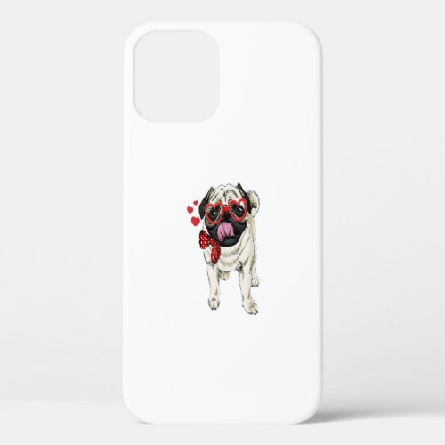 Pug Funny Cute Dog Valentine Gift Heart Gift iPhone 12 Pro Case