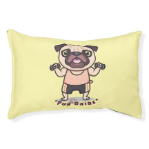 Pug Gains | Funny Gym-Inspired Dog Bed for Strong