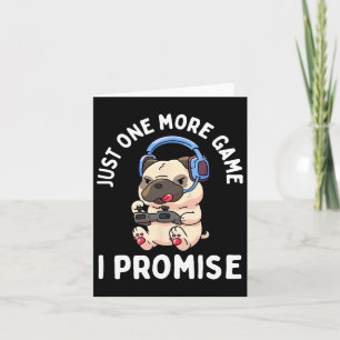 Pug Gamer Dog Lover Video Game Boys Girls Gift 1  Card