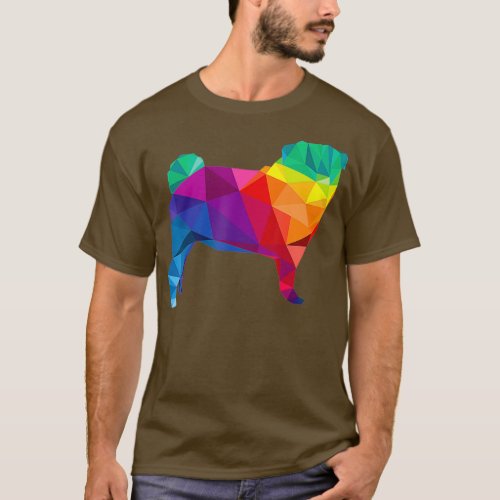 Pug Gay Pride LGBT Rainbow Flag T shirt Dog