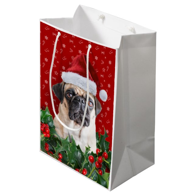 Pug Gift Wrapping Bag (Front Angled)