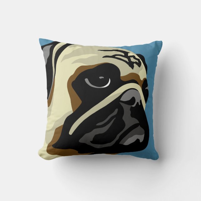 Pug Gifts Throw Pillow (Front)
