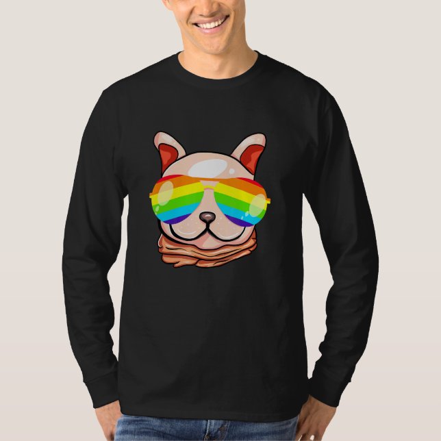 Pug Glasses Dog Sunglasses Lesbian Outfit Trans Gi T-Shirt (Front)