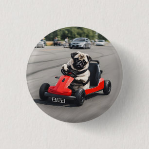 Pug go-kart racing button