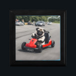Pug go-kart racing gift box<br><div class="desc">Cute Pug go-kart racing.</div>