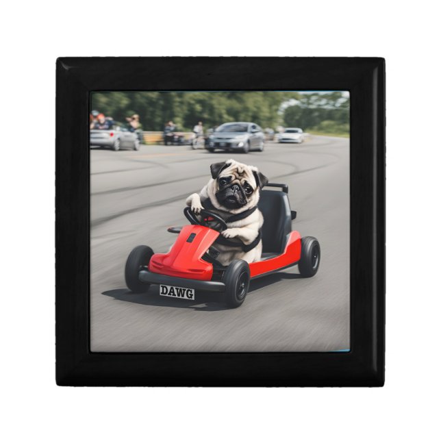 Pug go-kart racing gift box (Front)