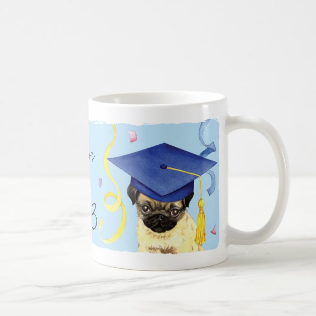 Pug Graduate Coffee Mug (Right)