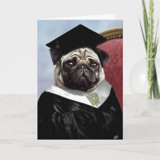 Pug graduation card