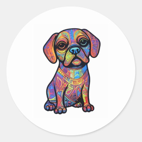 Pug Graffiti Pug Owner Pug Lover Classic Round Sticker