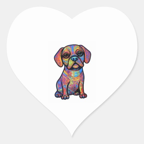 Pug Graffiti Pug Owner Pug Lover Heart Sticker