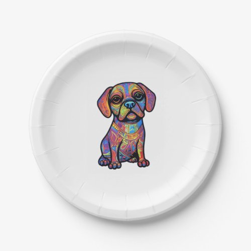 Pug Graffiti Pug Owner Pug Lover Paper Plates