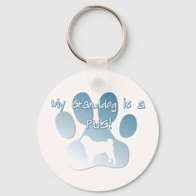 Pug Granddog Keychain (Front)