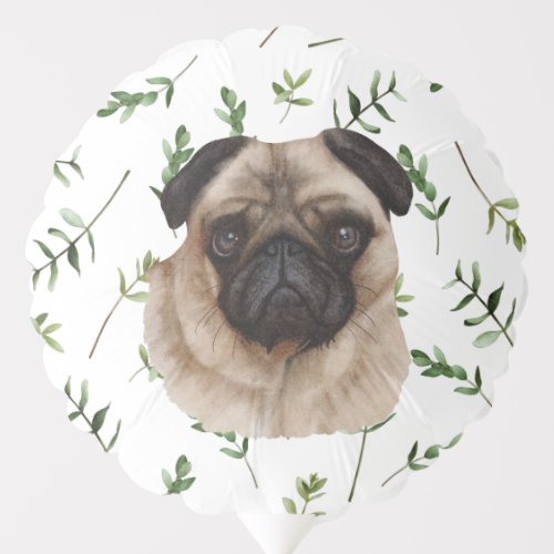 Pug Greenery Boho Baby Shower Balloon