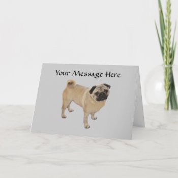 Pug Greeting Card by normagolden at Zazzle
