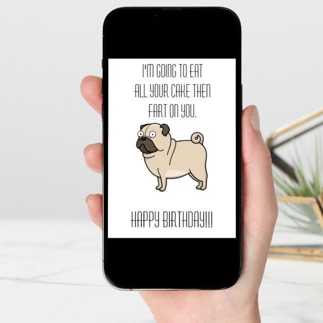 Pug Greeting Card (Front Digital)