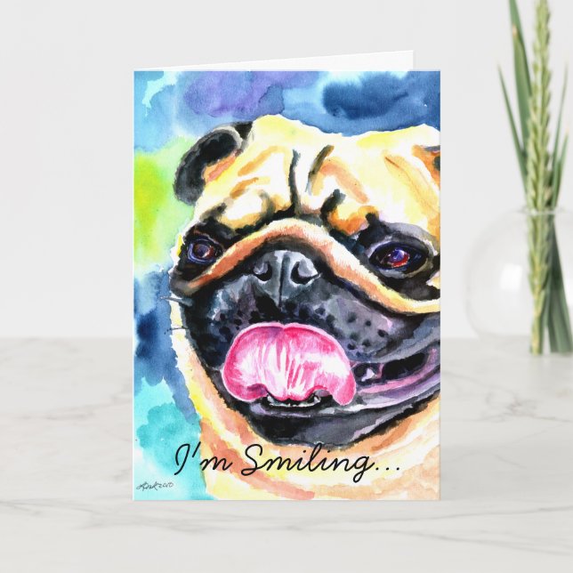 Pug Greeting Card (Front)