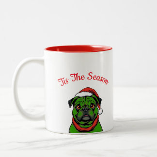 Pug Grinch Kiss My Furry Butt Two-Tone Coffee Mug